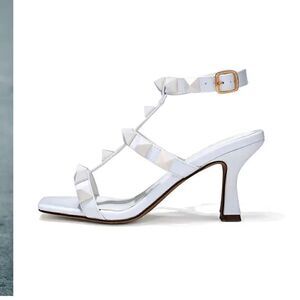 Shushop white studded kitten heel size 8.5